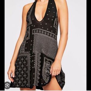 free people country nights embellished mini dress in black!
